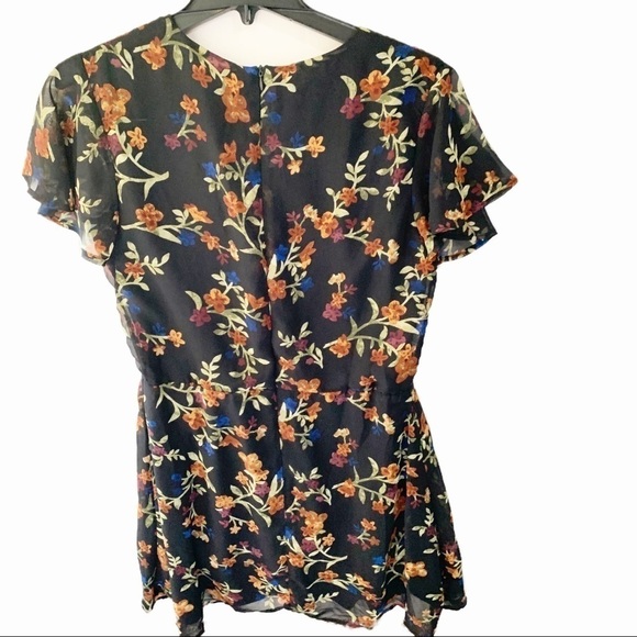 Gianni Bini Black Floral Print Loose Flowing Dress. Keyhole neckline. Large NWT - Picture 2 of 11